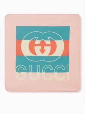 Gucci Baby Girl Logo Blanket • Pink Multicolor • NWT w/ Box